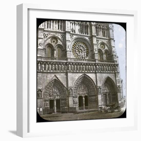 Notre Dame De Paris Cathedral, of the Porch, Paris (IVth Arrondissement), Circa 1860-Leon, Levy et Fils-Framed Photographic Print