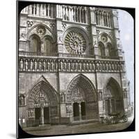 Notre Dame De Paris Cathedral, of the Porch, Paris (IVth Arrondissement), Circa 1860-Leon, Levy et Fils-Mounted Photographic Print