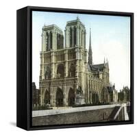 Notre Dame De Paris Cathedral Seen from the Embankments, Paris-Leon, Levy et Fils-Framed Stretched Canvas