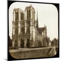 Notre Dame De Paris Cathedral Seen from the Embarkments, Paris-Leon, Levy et Fils-Mounted Photographic Print