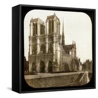 Notre Dame De Paris Cathedral Seen from the Embarkments, Paris-Leon, Levy et Fils-Framed Stretched Canvas