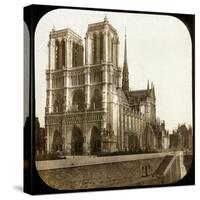 Notre Dame De Paris Cathedral Seen from the Embarkments, Paris-Leon, Levy et Fils-Stretched Canvas