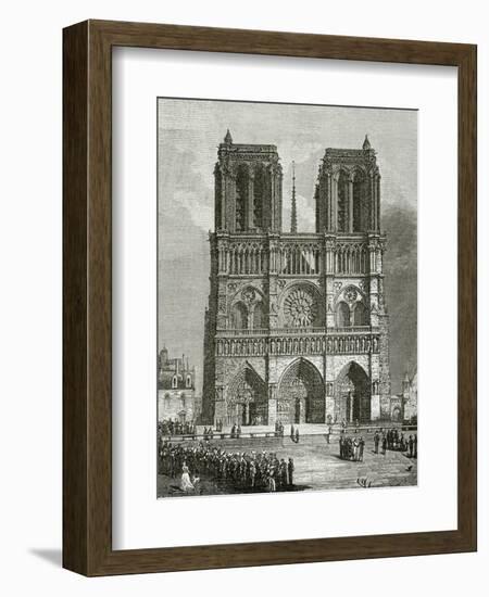 Notre Dame De Paris En 1642 - Illustration from Notre Dame De Paris, 19th Century-Eugene Emmanuel Viollet-le-Duc-Framed Giclee Print