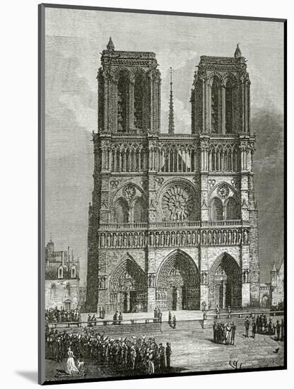 Notre Dame De Paris En 1642 - Illustration from Notre Dame De Paris, 19th Century-Eugene Emmanuel Viollet-le-Duc-Mounted Giclee Print