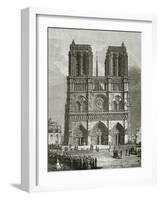 Notre Dame De Paris En 1642 - Illustration from Notre Dame De Paris, 19th Century-Eugene Emmanuel Viollet-le-Duc-Framed Giclee Print