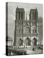 Notre Dame De Paris En 1642 - Illustration from Notre Dame De Paris, 19th Century-Eugene Emmanuel Viollet-le-Duc-Stretched Canvas