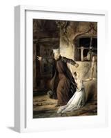Notre-Dame de Paris - Frollo, Esmeralda et La Sachette-Louis Boulanger-Framed Giclee Print