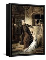 Notre-Dame de Paris - Frollo, Esmeralda et La Sachette-Louis Boulanger-Framed Stretched Canvas