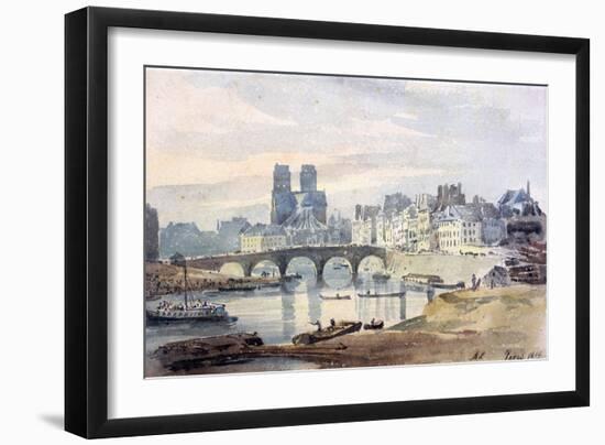 Notre-Dame De Paris from the Ile Saint-Louis, 1819-Amelia Long-Framed Giclee Print