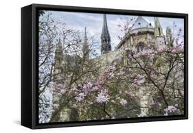 Notre Dame de Paris III-Cora Niele-Framed Stretched Canvas