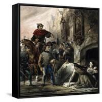 Notre-Dame de Paris - Soldats et prisonnières-Louis Boulanger-Framed Stretched Canvas
