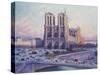 Notre-Dame de Paris, Vue du Quai Saint-Michel-Maximilien Luce-Stretched Canvas