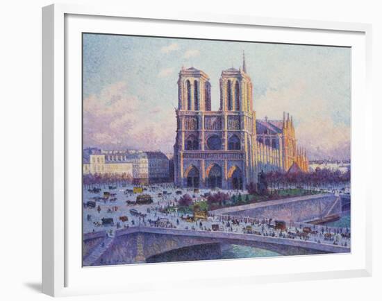 Notre-Dame de Paris, Vue du Quai Saint-Michel-Maximilien Luce-Framed Giclee Print