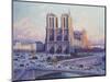 Notre-Dame de Paris, Vue du Quai Saint-Michel-Maximilien Luce-Mounted Giclee Print