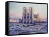 Notre-Dame de Paris, Vue du Quai Saint-Michel-Maximilien Luce-Framed Stretched Canvas