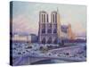 Notre-Dame de Paris, Vue du Quai Saint-Michel-Maximilien Luce-Stretched Canvas