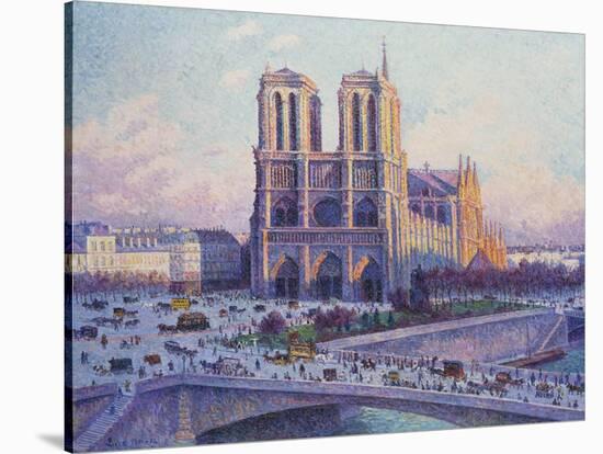 Notre-Dame de Paris, Vue du Quai Saint-Michel-Maximilien Luce-Stretched Canvas