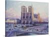 Notre-Dame de Paris, Vue du Quai Saint-Michel-Maximilien Luce-Stretched Canvas