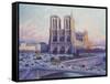 Notre-Dame de Paris, Vue du Quai Saint-Michel-Maximilien Luce-Framed Stretched Canvas