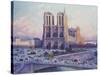 Notre-Dame de Paris, Vue du Quai Saint-Michel-Maximilien Luce-Stretched Canvas