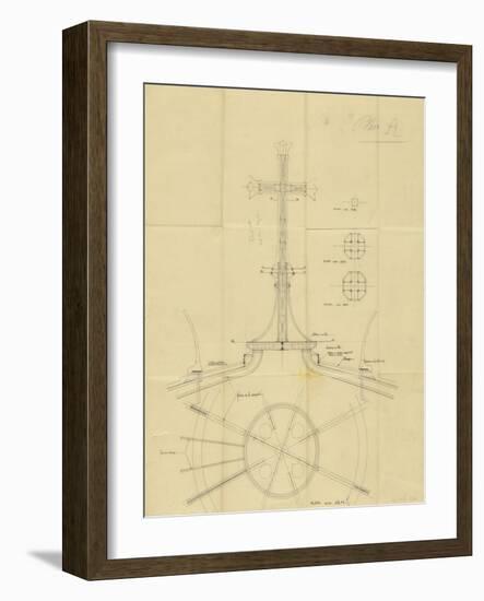 Notre-Dame du Rosaire (Lourdes) : croquis technique de montage, plans, élévation-null-Framed Giclee Print