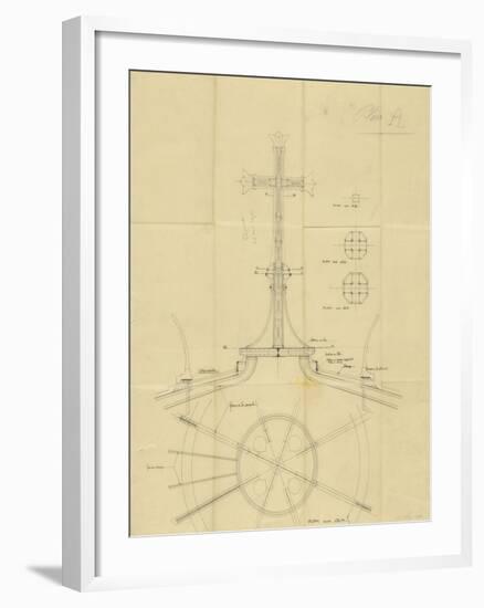 Notre-Dame du Rosaire (Lourdes) : croquis technique de montage, plans, élévation-null-Framed Giclee Print