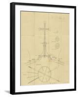 Notre-Dame du Rosaire (Lourdes) : croquis technique de montage, plans, élévation-null-Framed Giclee Print