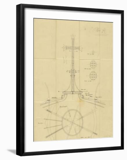 Notre-Dame du Rosaire (Lourdes) : croquis technique de montage, plans, élévation-null-Framed Giclee Print