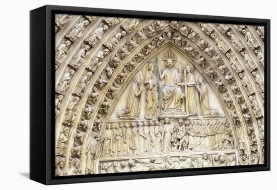 Notre Dame Facade Details II-Cora Niele-Framed Stretched Canvas