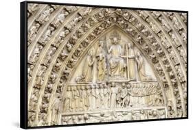 Notre Dame Facade Details II-Cora Niele-Framed Stretched Canvas