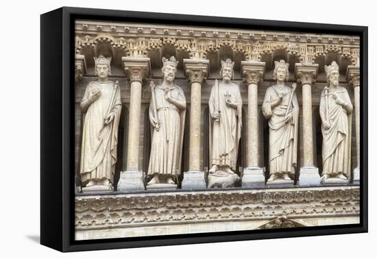 Notre Dame Facade Details III-Cora Niele-Framed Stretched Canvas