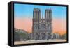 Notre-Dame, from 'Souvenirs De Paris - Monuments Vues En Couleurs'-null-Framed Stretched Canvas