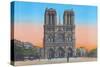 Notre-Dame, from 'Souvenirs De Paris - Monuments Vues En Couleurs'-null-Stretched Canvas