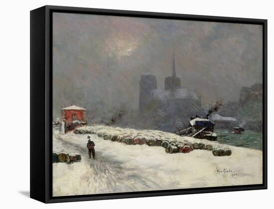 Notre Dame in the Snow, 1904-Siebe Johannes Ten Kate-Framed Stretched Canvas