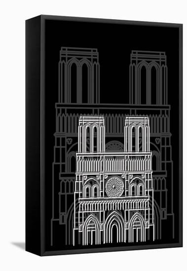 Notre Dame Night-Cristian Mielu-Framed Stretched Canvas