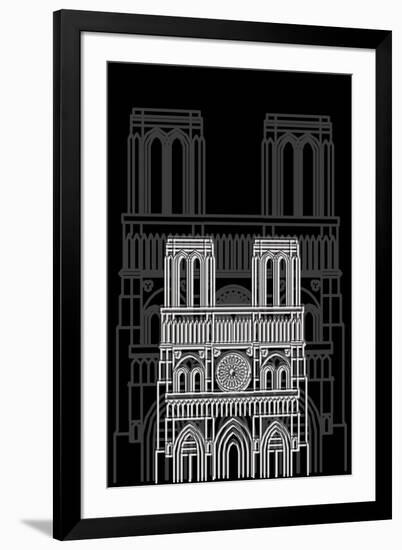 Notre Dame Night-Cristian Mielu-Framed Art Print
