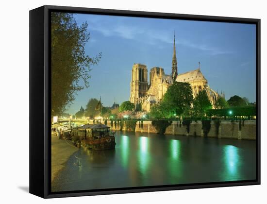 Notre Dame on the Siene River, Paris, France, Europe-Gavin Hellier-Framed Stretched Canvas