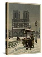 Notre Dame, Paris, in the Snow-null-Stretched Canvas