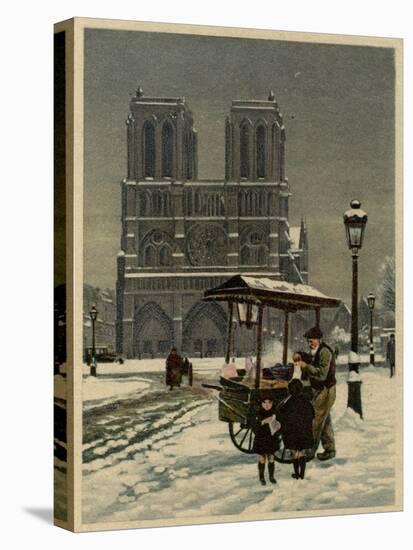 Notre Dame, Paris, in the Snow-null-Stretched Canvas