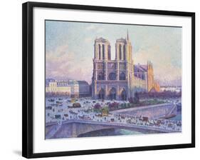 Notre Dame, Paris, View from the Quai Saint-Michel, 1901-04-null-Framed Giclee Print