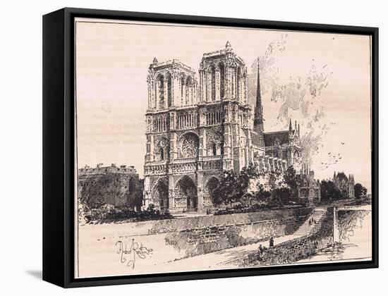 Notre Dame, Paris-Herbert Railton-Framed Stretched Canvas