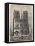 Notre Dame Plan after Eugene Viollet le Duc, who restored the cathedral in the mid-19th century-French School-Framed Stretched Canvas