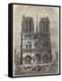 Notre Dame Plan after Eugene Viollet le Duc, who restored the cathedral in the mid-19th century-French School-Framed Stretched Canvas