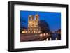 Notre Dame River Seine at Dusk-null-Framed Premium Giclee Print