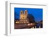 Notre Dame River Seine at Dusk-null-Framed Premium Giclee Print