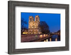 Notre Dame River Seine at Dusk-null-Framed Art Print