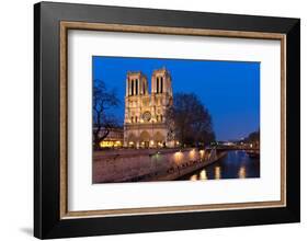 Notre Dame River Seine at Dusk-null-Framed Art Print