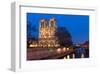 Notre Dame River Seine at Dusk-null-Framed Art Print