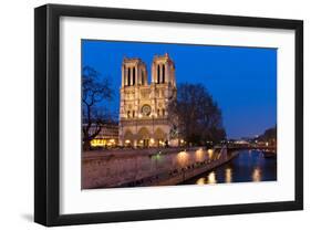 Notre Dame River Seine at Dusk-null-Framed Art Print