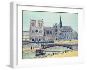 Notre-Dame (South Side), C.1933 (Oil on Canvas)-Louis Vivin-Framed Giclee Print